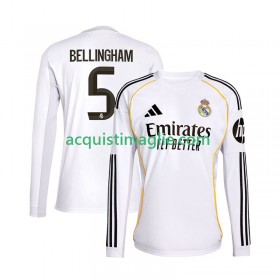 Divisa di Calcio Real Madrid Jude Bellingham 5 Prima 2025/2026 Manica Lunga